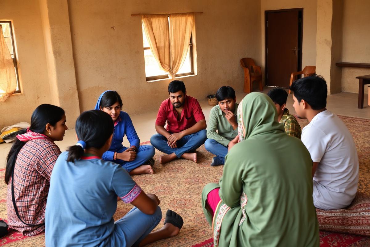 Discussion circle inside a community space