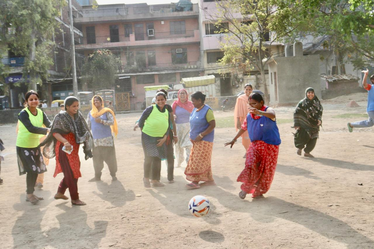 Women participating together in a community sports session
